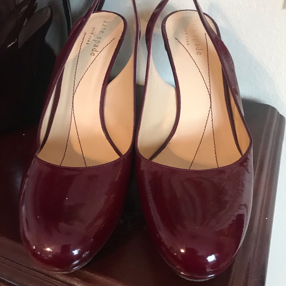 Kate Spade Burgundy Sling Pumps, 7M
